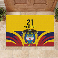 Colombia Football Custom Rubber Doormat Come On Los Cafeteros Flag Style