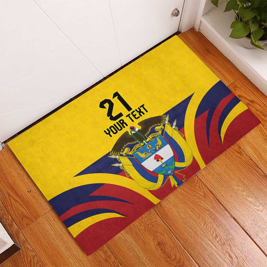 Colombia Football Custom Rubber Doormat Come On Los Cafeteros Flag Style