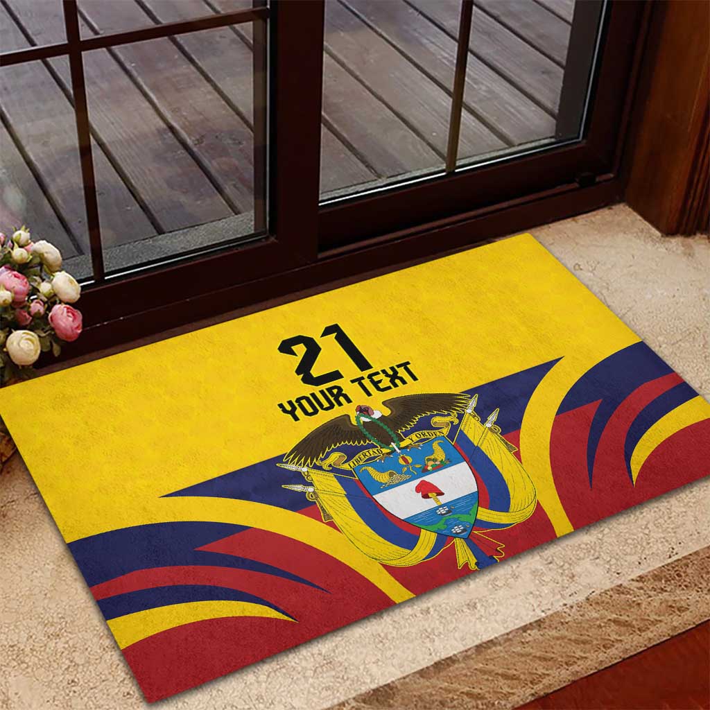 Colombia Football Custom Rubber Doormat Come On Los Cafeteros Flag Style