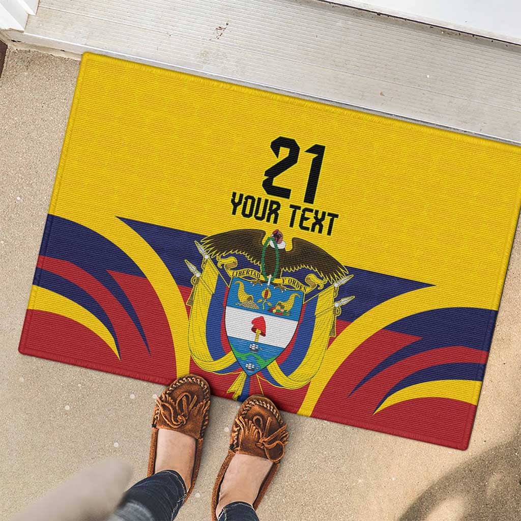 Colombia Football Custom Rubber Doormat Come On Los Cafeteros Flag Style