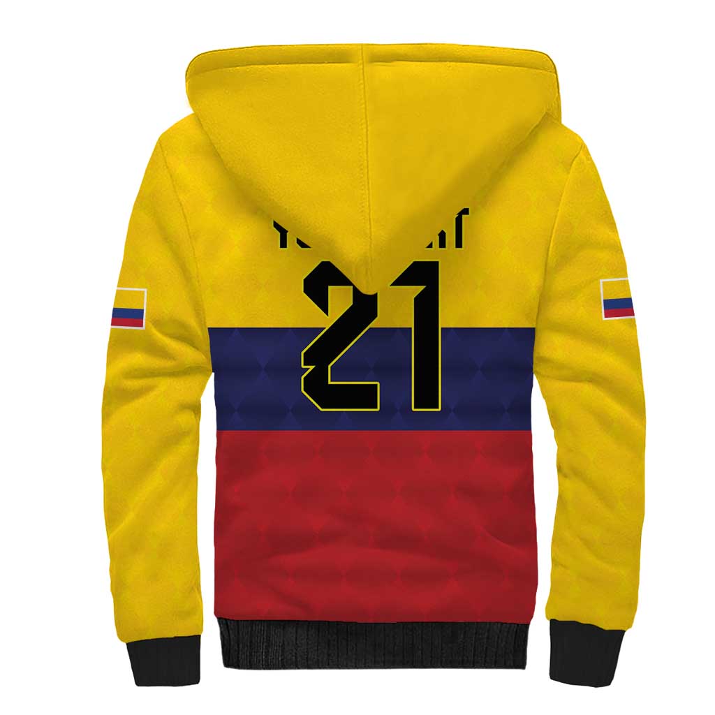 Colombia Football Custom Sherpa Hoodie Come On Los Cafeteros Flag Style