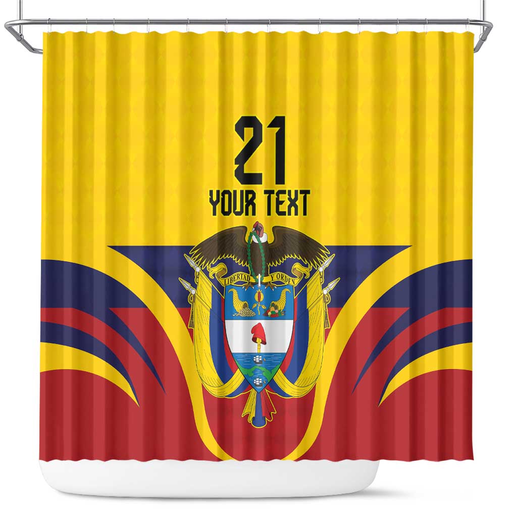 Colombia Football Custom Shower Curtain Come On Los Cafeteros Flag Style