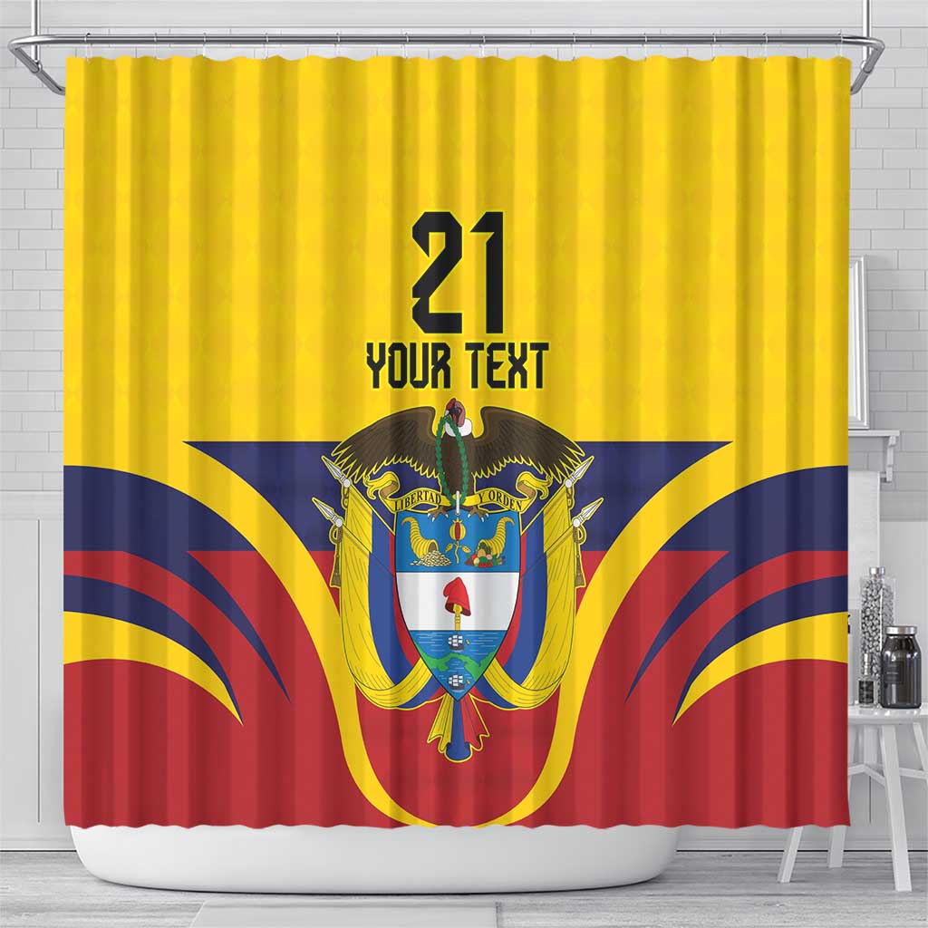 Colombia Football Custom Shower Curtain Come On Los Cafeteros Flag Style