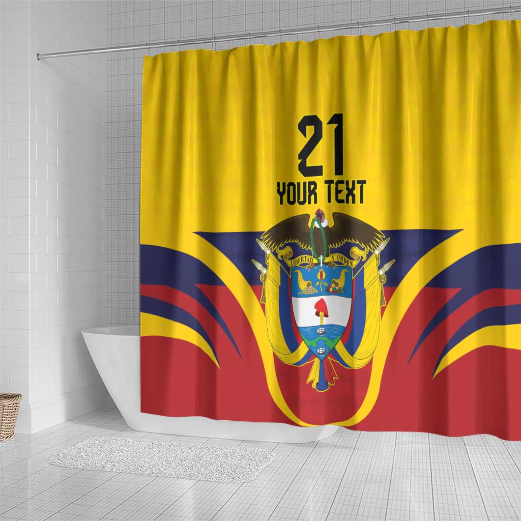 Colombia Football Custom Shower Curtain Come On Los Cafeteros Flag Style