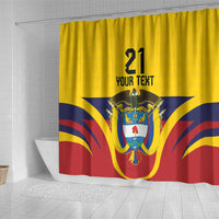 Colombia Football Custom Shower Curtain Come On Los Cafeteros Flag Style