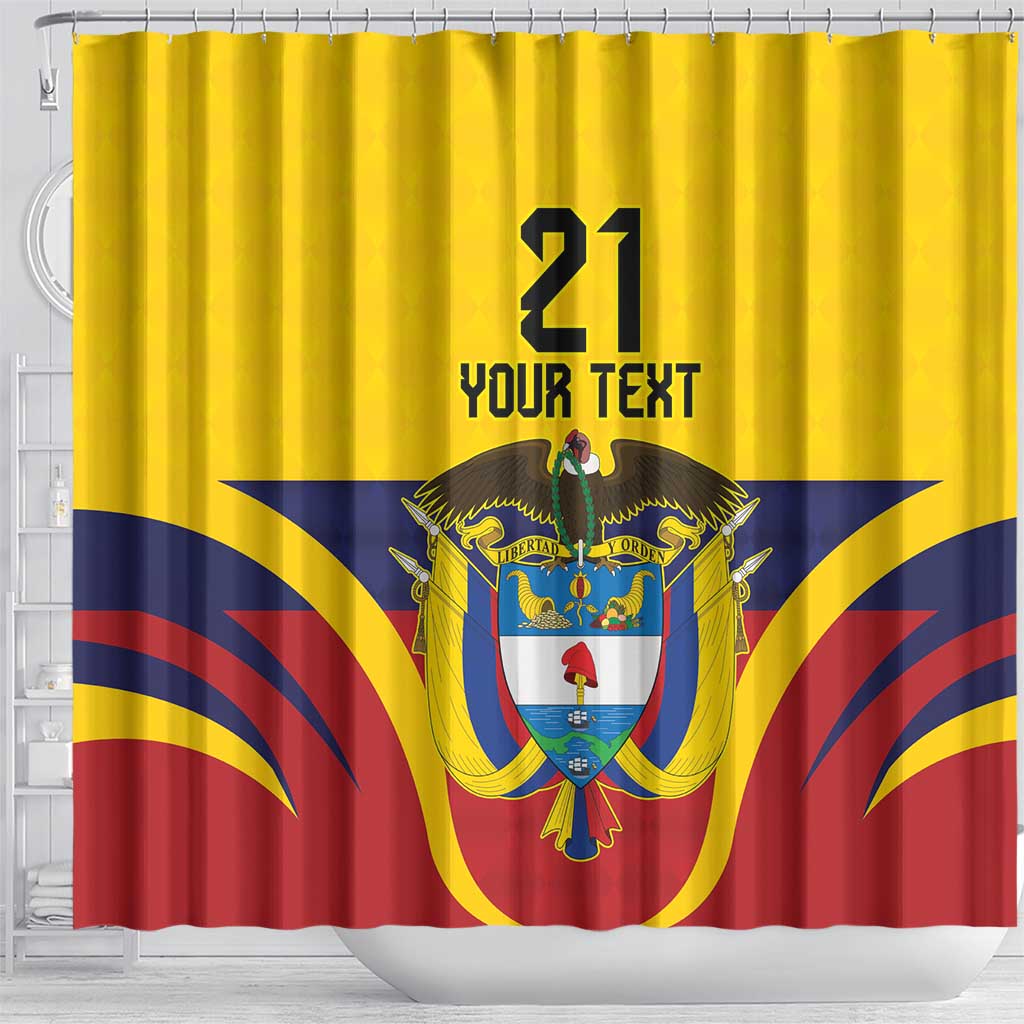 Colombia Football Custom Shower Curtain Come On Los Cafeteros Flag Style