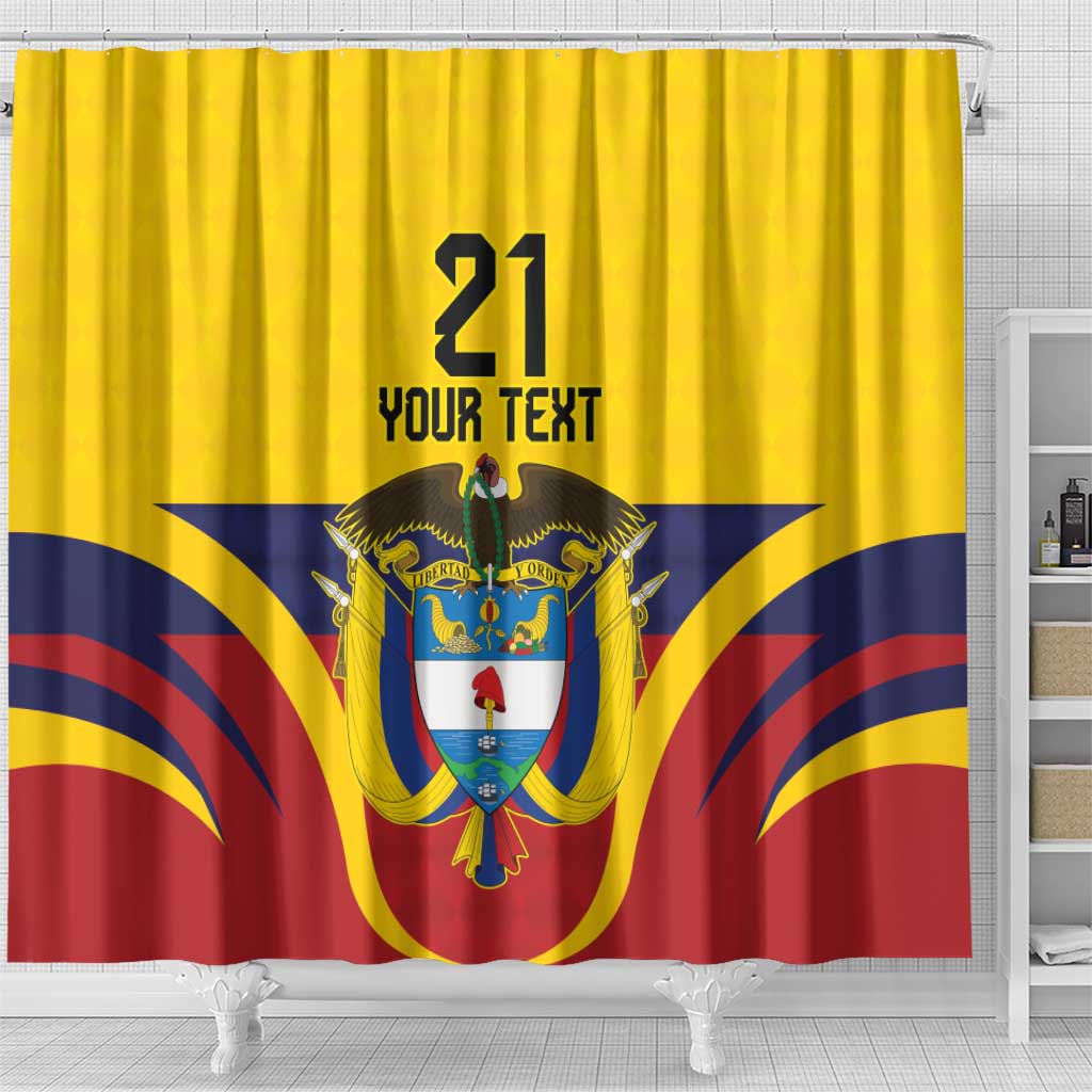 Colombia Football Custom Shower Curtain Come On Los Cafeteros Flag Style
