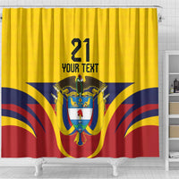 Colombia Football Custom Shower Curtain Come On Los Cafeteros Flag Style