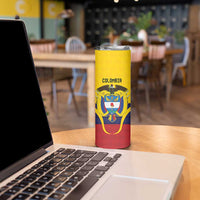 Colombia Football Custom Skinny Tumbler Come On Los Cafeteros Flag Style