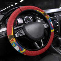 Colombia Football Steering Wheel Cover Come On Los Cafeteros Flag Style