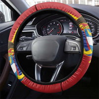 Colombia Football Steering Wheel Cover Come On Los Cafeteros Flag Style