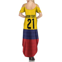 Colombia Football Custom Summer Maxi Dress Come On Los Cafeteros Flag Style