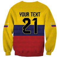 Colombia Football Custom Sweatshirt Come On Los Cafeteros Flag Style