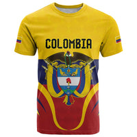 Colombia Football Custom T Shirt Come On Los Cafeteros Flag Style