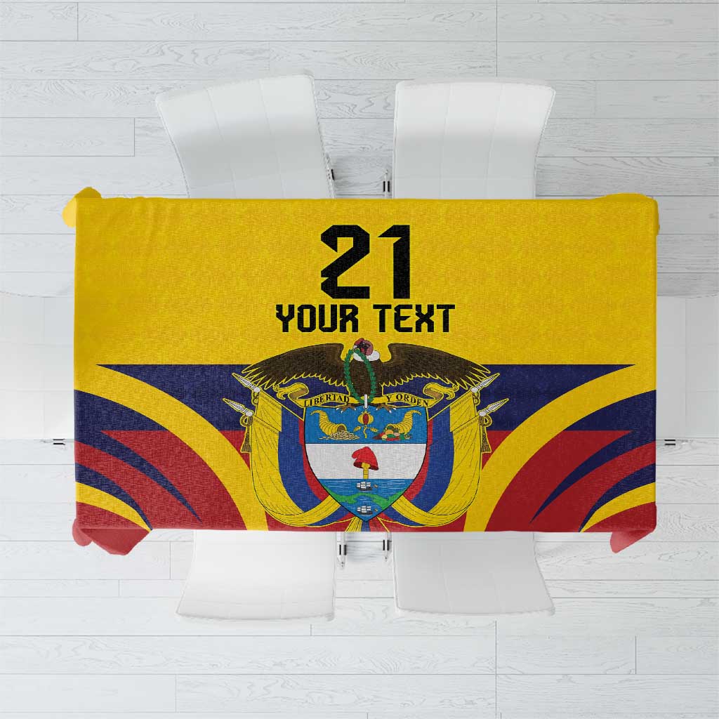 Colombia Football Custom Tablecloth Come On Los Cafeteros Flag Style
