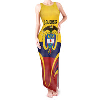Colombia Football Custom Tank Maxi Dress Come On Los Cafeteros Flag Style