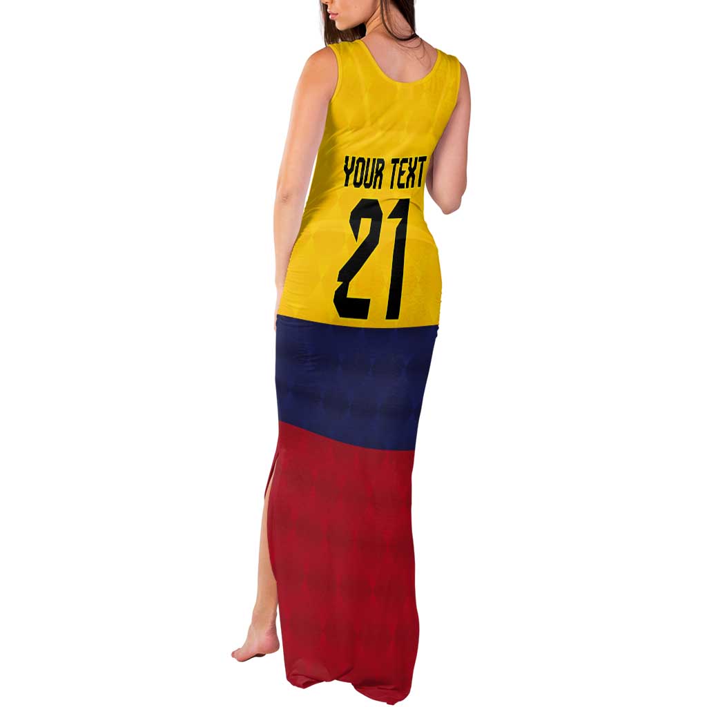 Colombia Football Custom Tank Maxi Dress Come On Los Cafeteros Flag Style