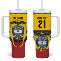 Colombia Football Custom Tumbler With Handle Come On Los Cafeteros Flag Style