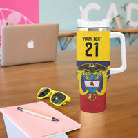 Colombia Football Custom Tumbler With Handle Come On Los Cafeteros Flag Style