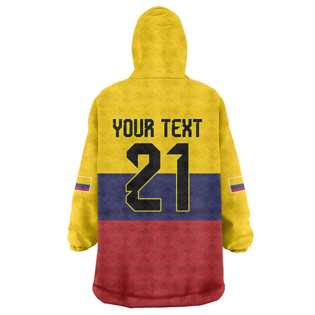 Colombia Football Custom Wearable Blanket Hoodie Come On Los Cafeteros Flag Style