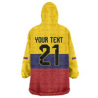 Colombia Football Custom Wearable Blanket Hoodie Come On Los Cafeteros Flag Style