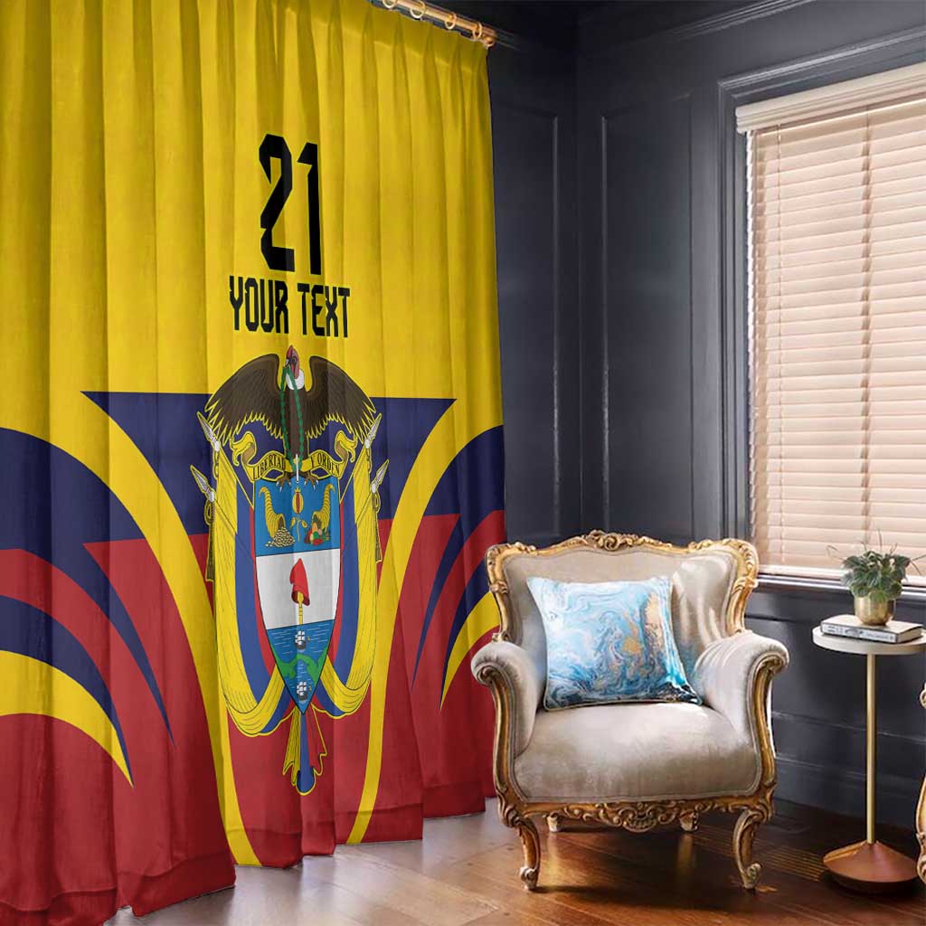 Colombia Football Custom Window Curtain Come On Los Cafeteros Flag Style