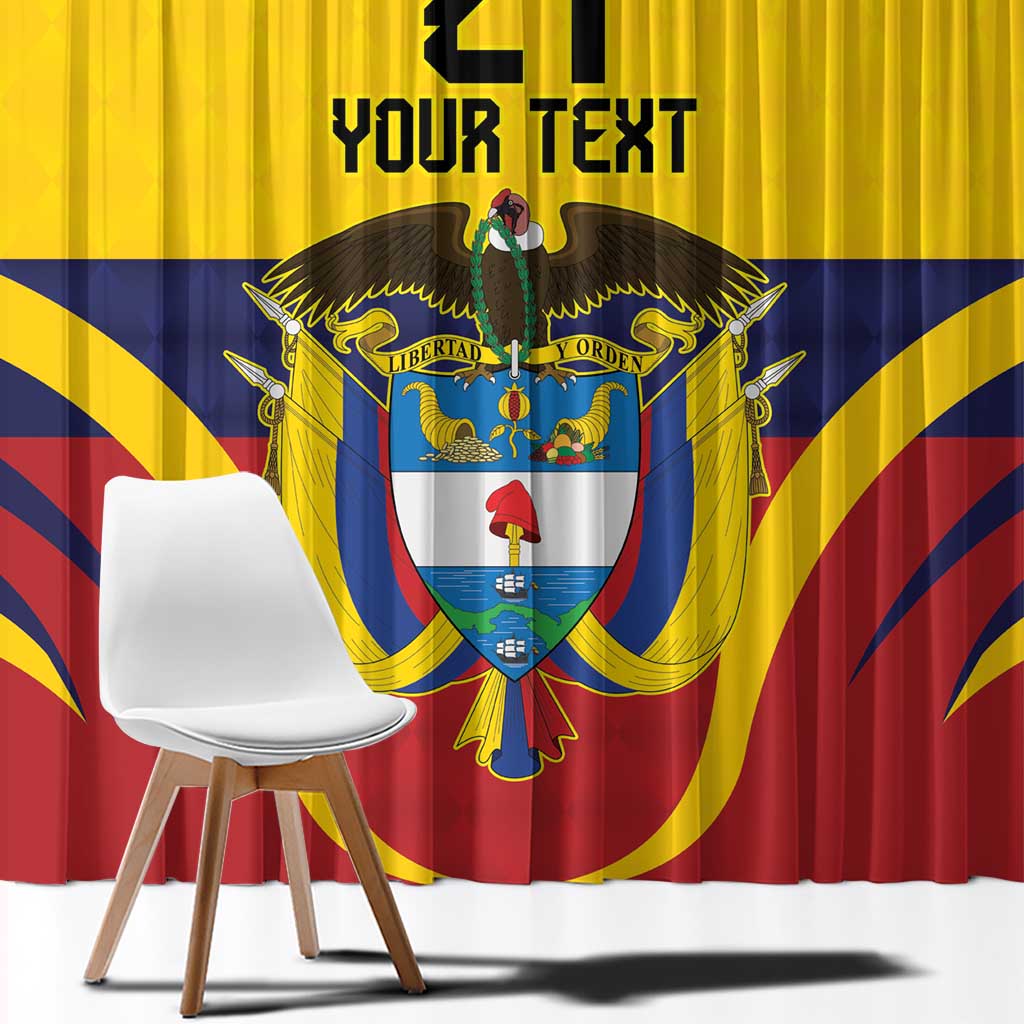 Colombia Football Custom Window Curtain Come On Los Cafeteros Flag Style