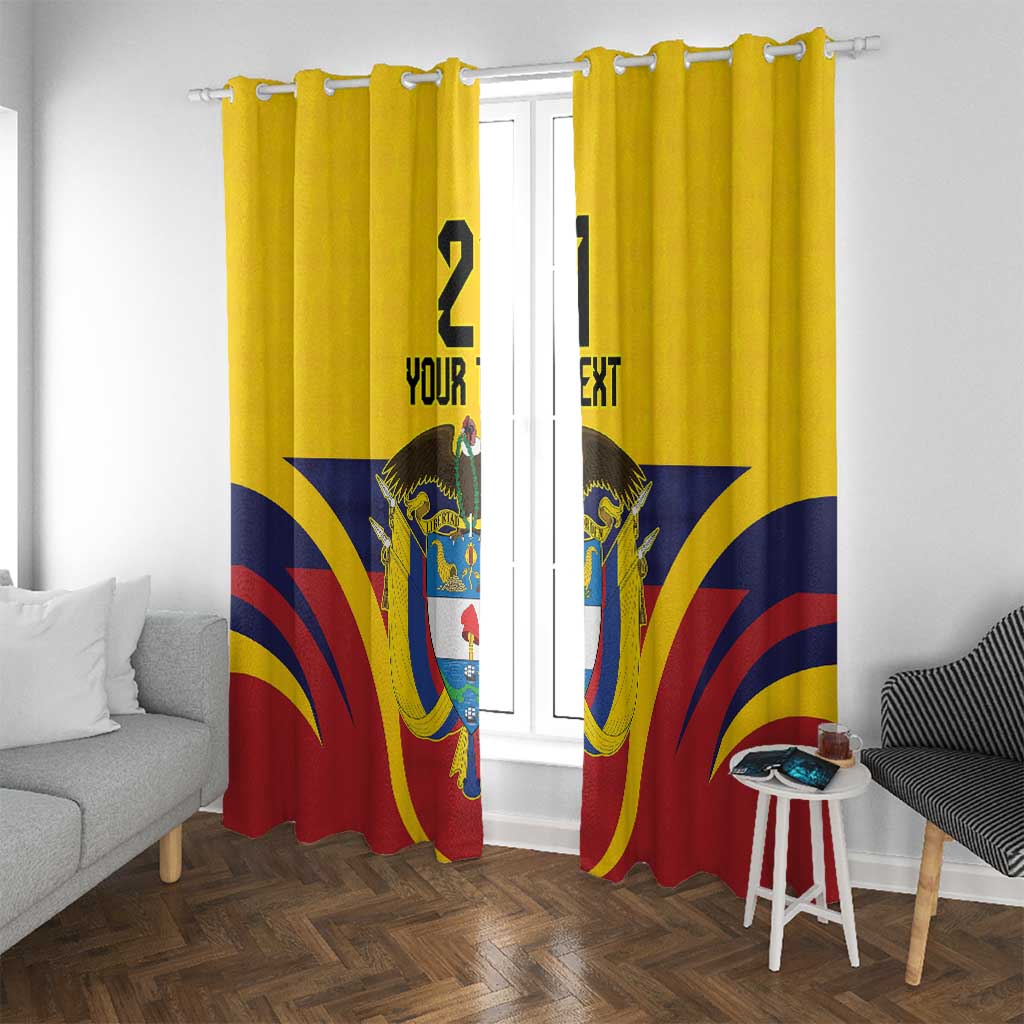 Colombia Football Custom Window Curtain Come On Los Cafeteros Flag Style