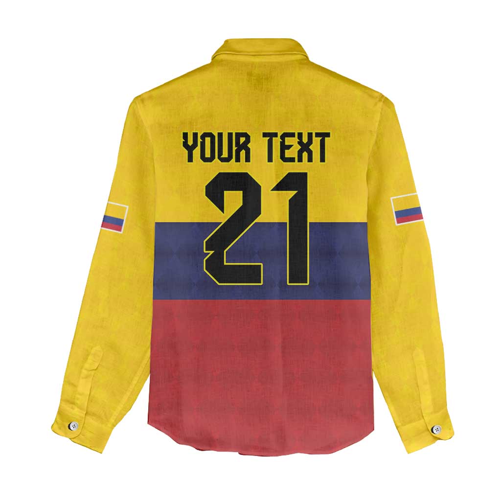 Colombia Football Custom Women Casual Shirt Come On Los Cafeteros Flag Style