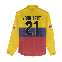 Colombia Football Custom Women Casual Shirt Come On Los Cafeteros Flag Style