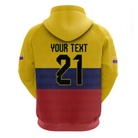 Colombia Football Custom Zip Hoodie Come On Los Cafeteros Flag Style