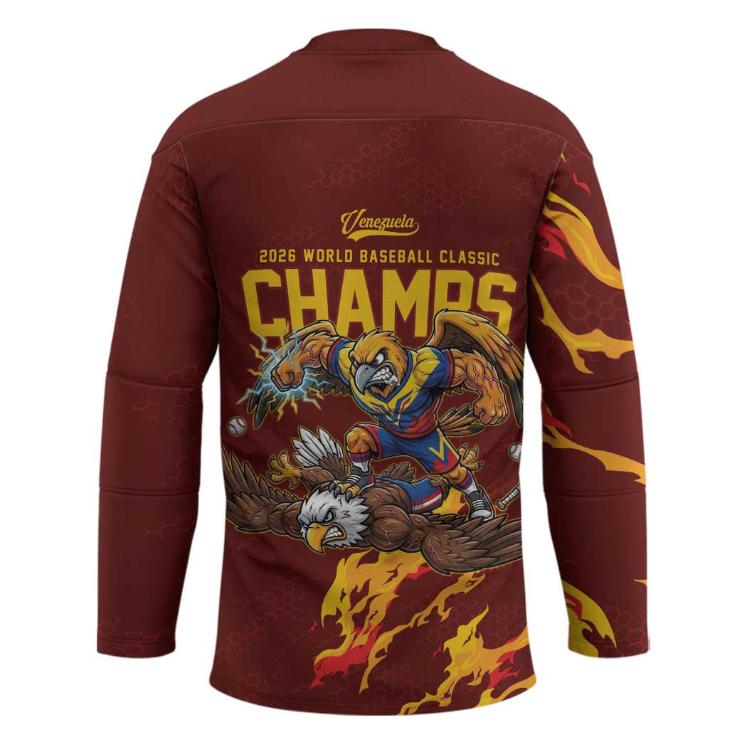 Venezuela WBC 2026 Champions Hockey Jersey Troupial Defeats Eagle