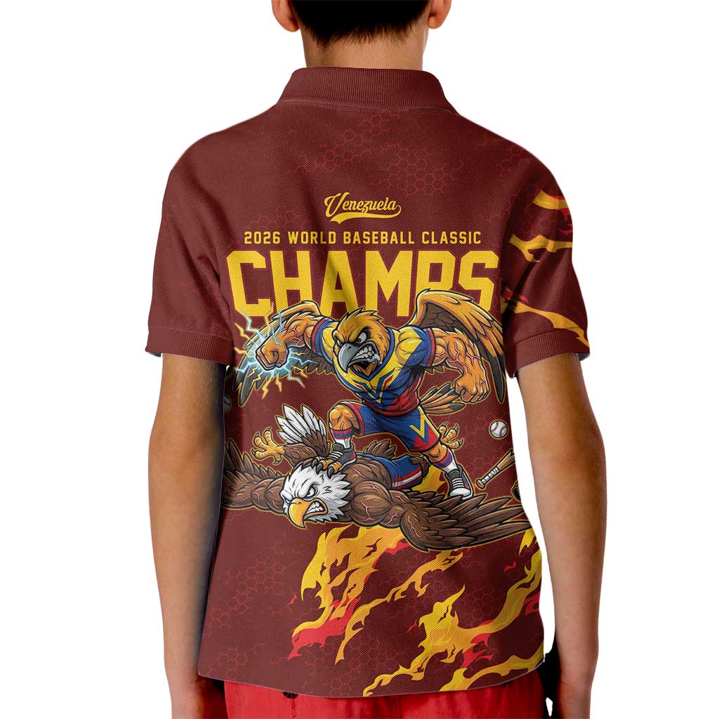 Venezuela WBC 2026 Champions Kid Polo Shirt Troupial Defeats Eagle