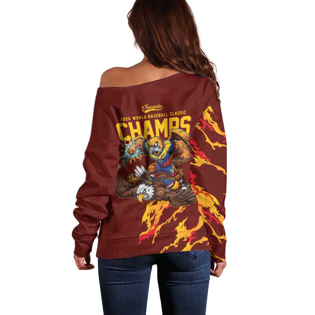 Venezuela WBC 2026 Champions Off Shoulder Sweater Troupial Defeats Eagle