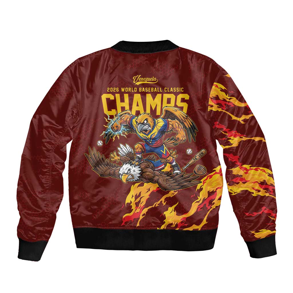 Venezuela WBC 2026 Champions Sleeve Zip Bomber Jacket Troupial Defeats Eagle