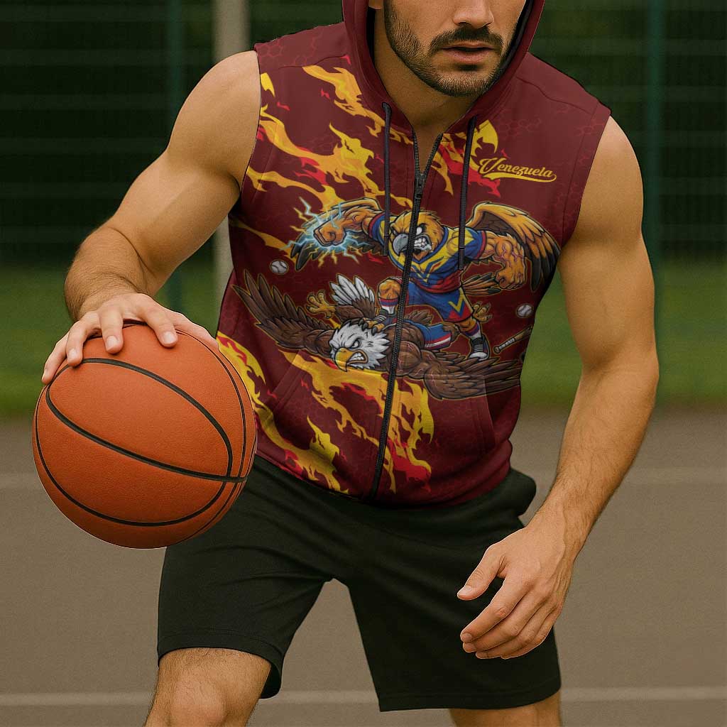 Venezuela WBC 2026 Champions Sleeveless Zip Hoodie Troupial Defeats Eagle