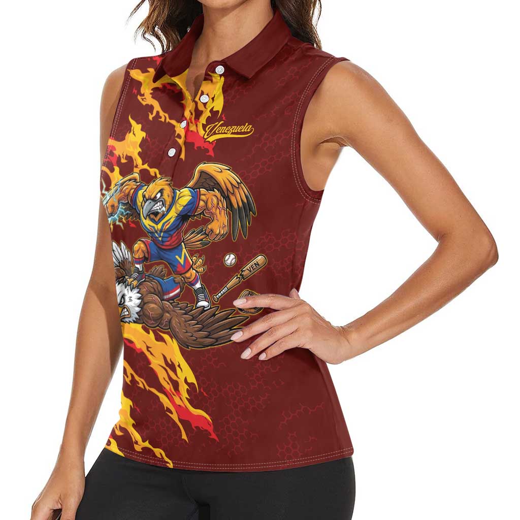 Venezuela WBC 2026 Champions Women Sleeveless Polo Shirt Troupial Defeats Eagle