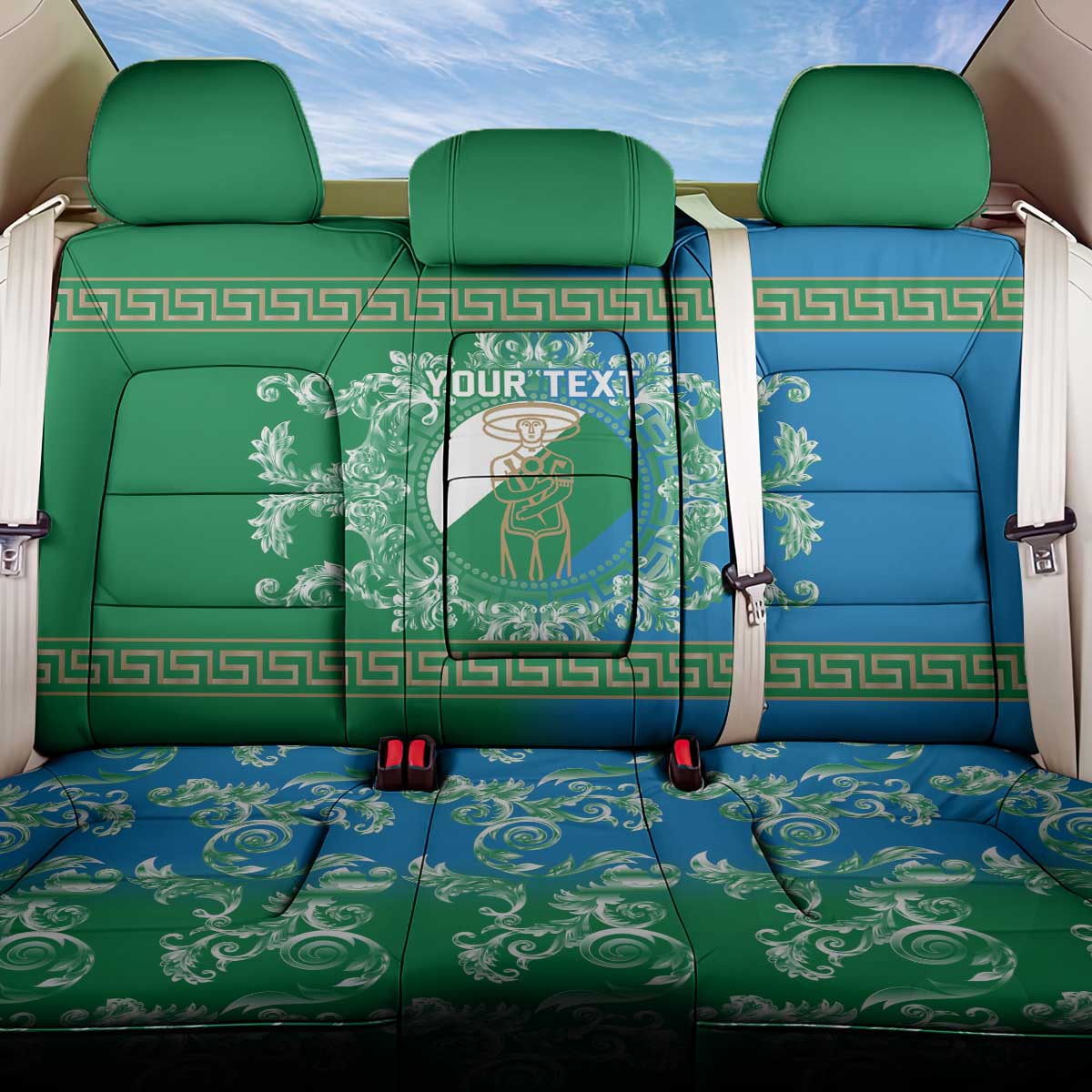 Personalized Italy Abruzzo Back Car Seat Cover Baroque Motif