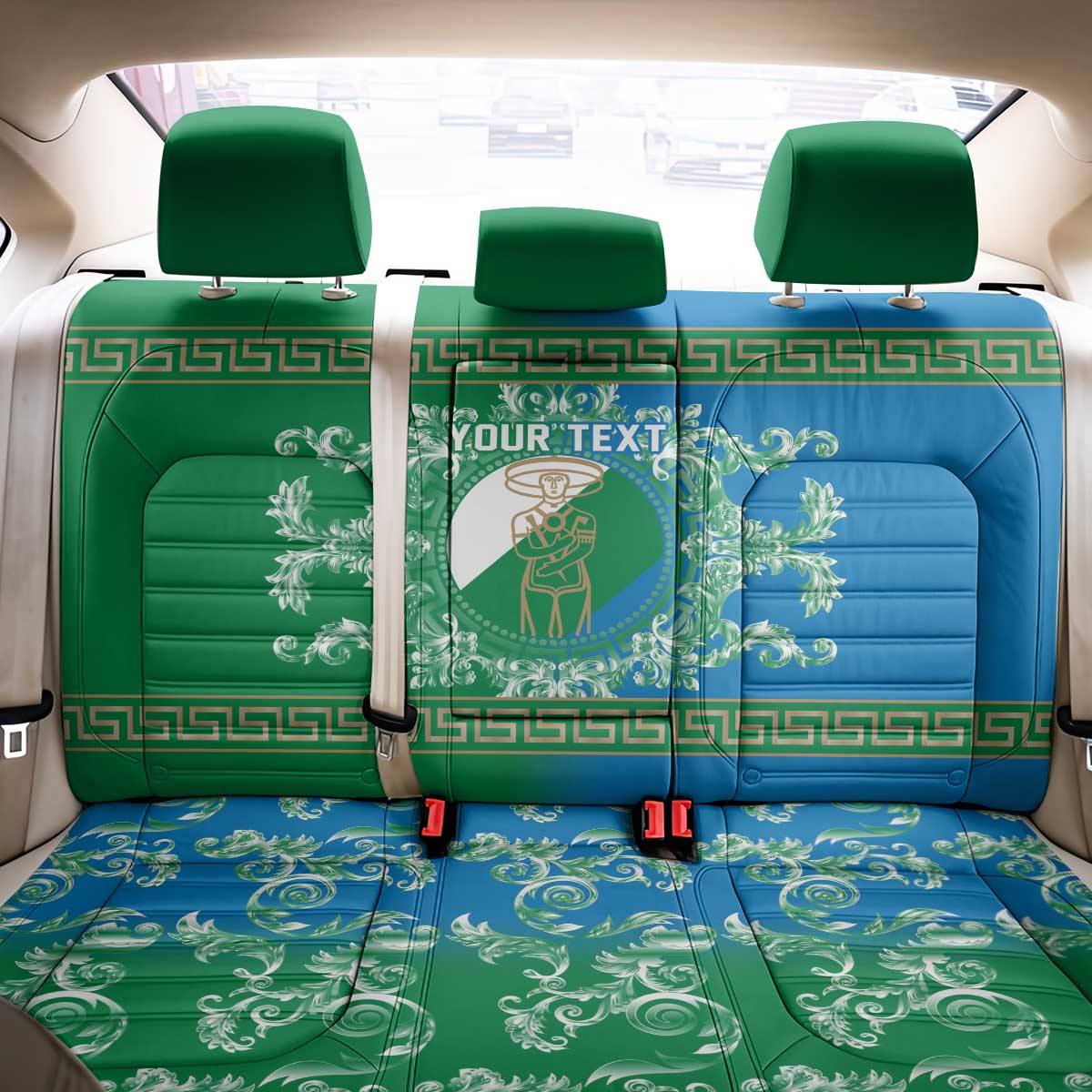 Personalized Italy Abruzzo Back Car Seat Cover Baroque Motif