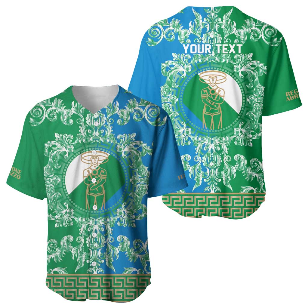 Personalized Italy Abruzzo Baseball Jersey Baroque Motif