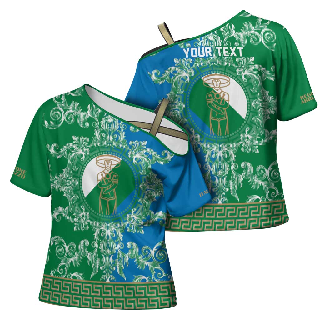 Personalized Italy Abruzzo Cross Shoulder Shirt Baroque Motif