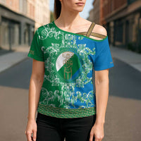 Personalized Italy Abruzzo Cross Shoulder Shirt Baroque Motif