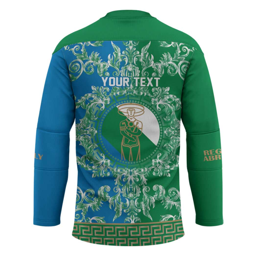 Personalized Italy Abruzzo Hockey Jersey Baroque Motif