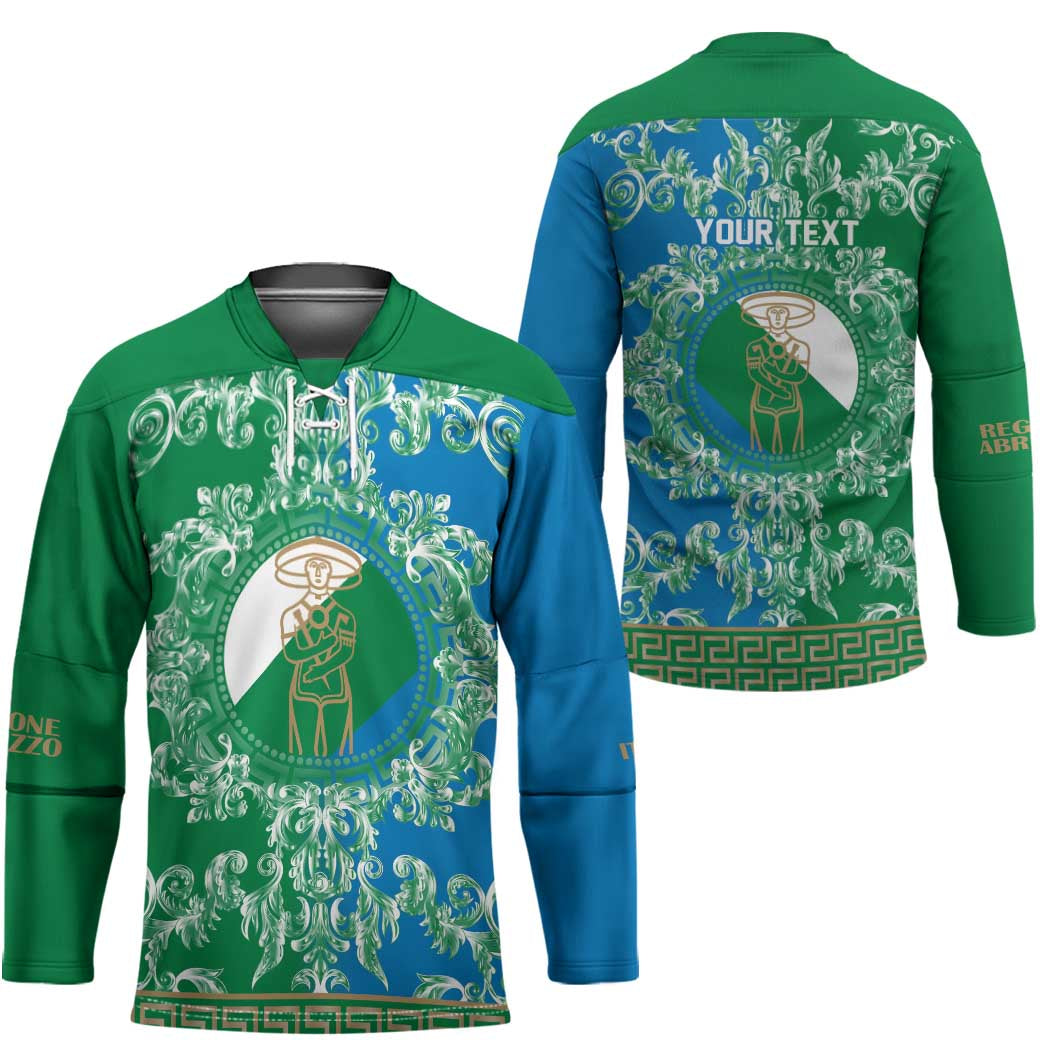 Personalized Italy Abruzzo Hockey Jersey Baroque Motif