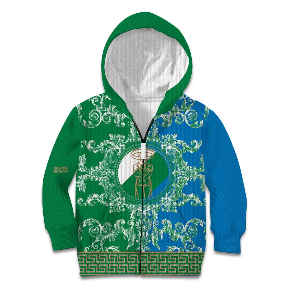 Personalized Italy Abruzzo Kid Hoodie Baroque Motif