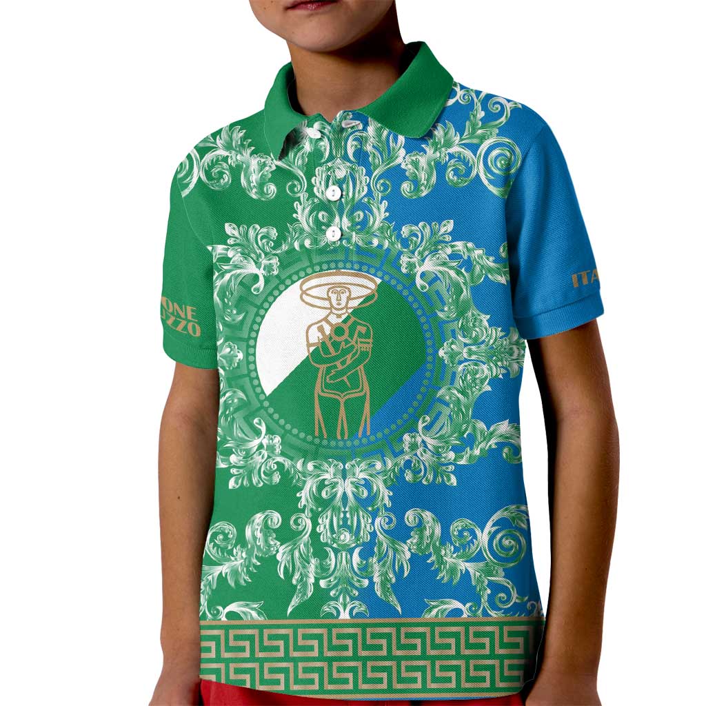 Personalized Italy Abruzzo Kid Polo Shirt Baroque Motif