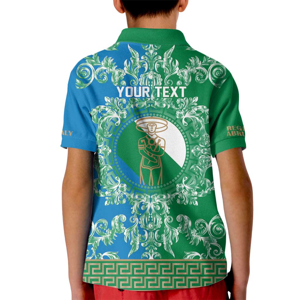 Personalized Italy Abruzzo Kid Polo Shirt Baroque Motif