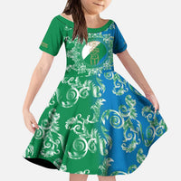 Personalized Italy Abruzzo Kid Short Sleeve Dress Baroque Motif