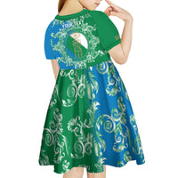Personalized Italy Abruzzo Kid Short Sleeve Dress Baroque Motif