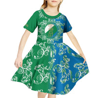 Personalized Italy Abruzzo Kid Short Sleeve Dress Baroque Motif